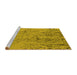 Sideview of Machine Washable Solid Yellow Modern Rug, wshurb2887yw