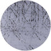 Round Mid-Century Modern Slate Blue Grey Solid Rug, urb2887