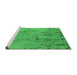 Sideview of Machine Washable Solid Green Modern Area Rugs, wshurb2887grn