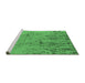 Sideview of Machine Washable Solid Emerald Green Modern Area Rugs, wshurb2887emgrn