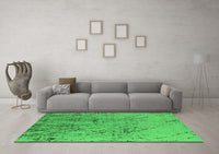 Machine Washable Solid Green Modern Rug, wshurb2887grn