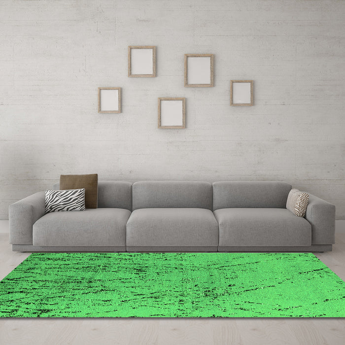 Machine Washable Solid Green Modern Area Rugs in a Living Room,, wshurb2887grn