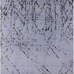 Square Mid-Century Modern Slate Blue Grey Solid Rug, urb2887