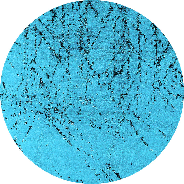 Round Machine Washable Solid Light Blue Modern Rug, wshurb2887lblu