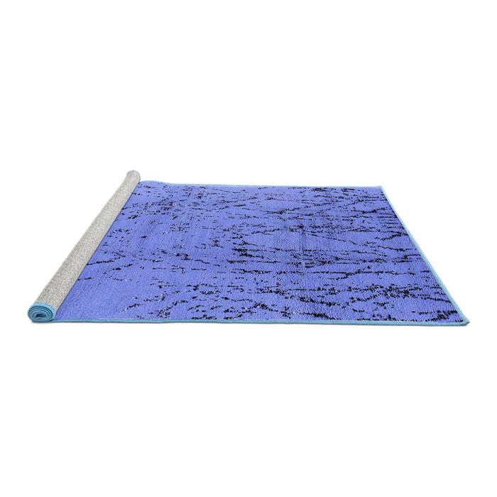 Sideview of Machine Washable Solid Blue Modern Rug, wshurb2887blu