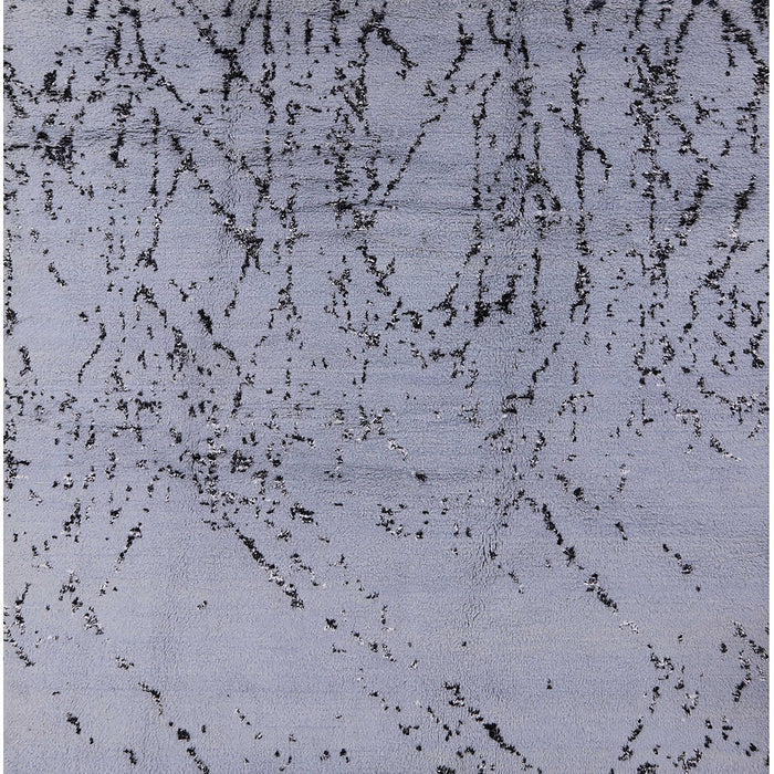 Square Machine Washable Industrial Modern Slate Blue Grey Blue Rug, wshurb2887