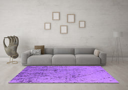 Machine Washable Solid Purple Modern Area Rugs in a Living Room, wshurb2887pur