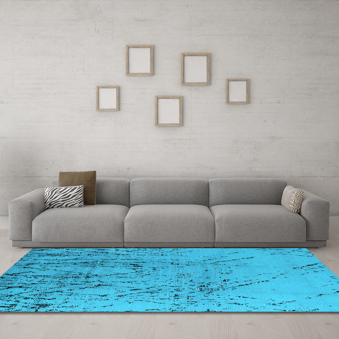 Machine Washable Solid Light Blue Modern Rug in a Living Room, wshurb2887lblu