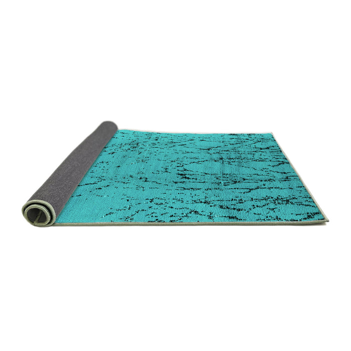 Sideview of Solid Turquoise Modern Rug, urb2887turq
