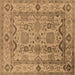 Square Oriental Brown Traditional Rug, urb2888brn