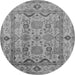 Round Oriental Gray Traditional Rug, urb2888gry