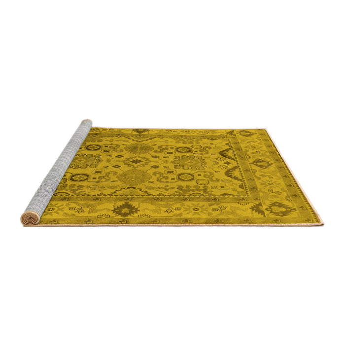 Sideview of Machine Washable Oriental Yellow Traditional Rug, wshurb2888yw