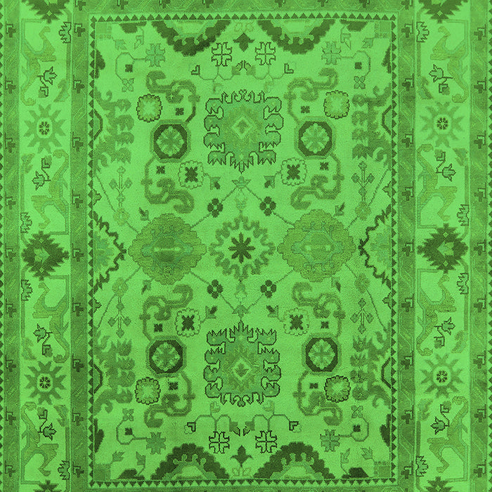 Machine Washable Oriental Green Traditional Area Rugs, wshurb2888grn
