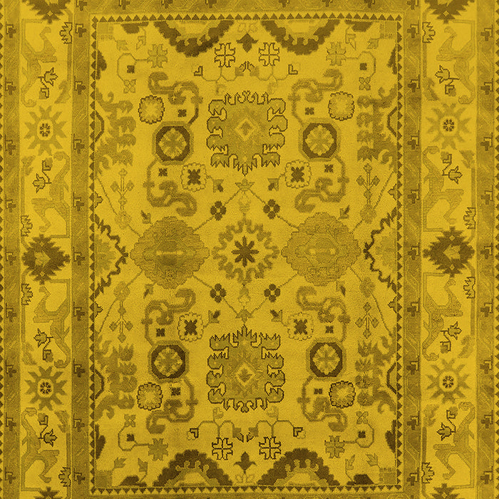 Machine Washable Oriental Yellow Traditional Rug, wshurb2888yw