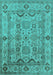 Machine Washable Oriental Turquoise Traditional Area Rugs, wshurb2888turq