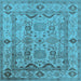 Square Oriental Light Blue Traditional Rug, urb2888lblu