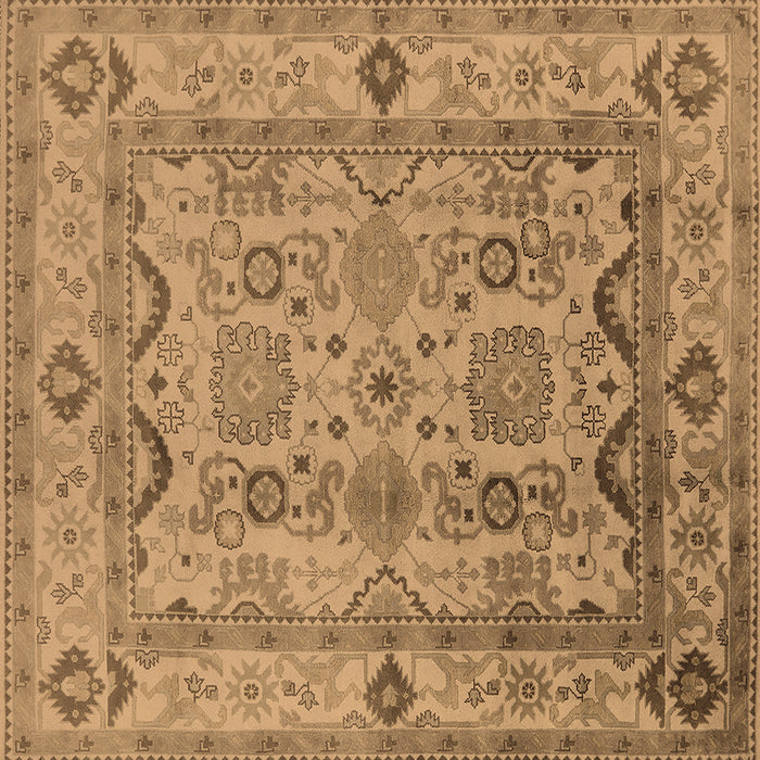 Square Machine Washable Oriental Brown Traditional Rug, wshurb2888brn