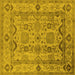 Square Oriental Yellow Traditional Rug, urb2888yw