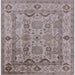 Square Mid-Century Modern Silver Pink Oriental Rug, urb2888