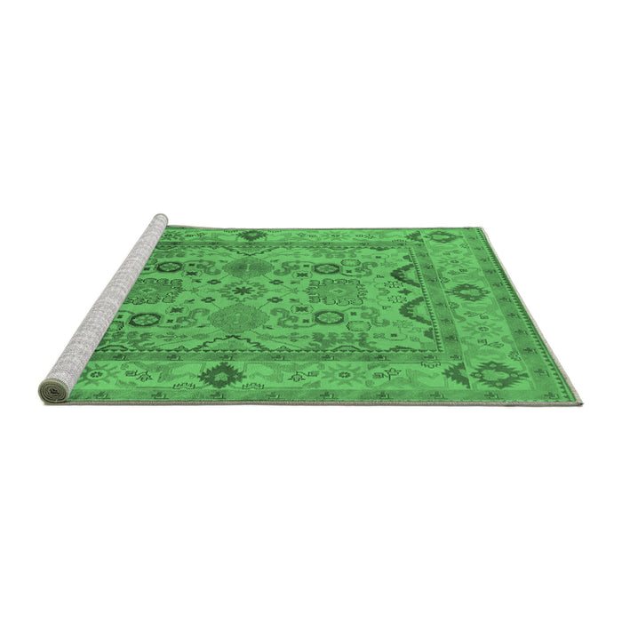 Sideview of Machine Washable Oriental Emerald Green Traditional Area Rugs, wshurb2888emgrn