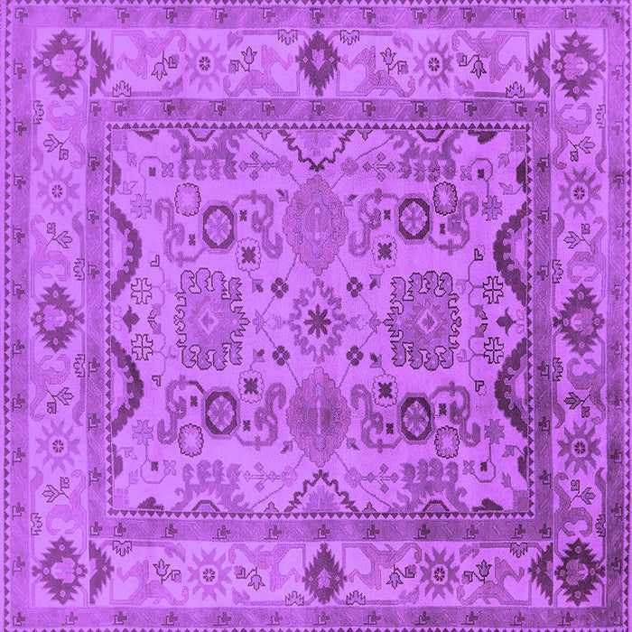 Square Machine Washable Oriental Purple Traditional Area Rugs, wshurb2888pur