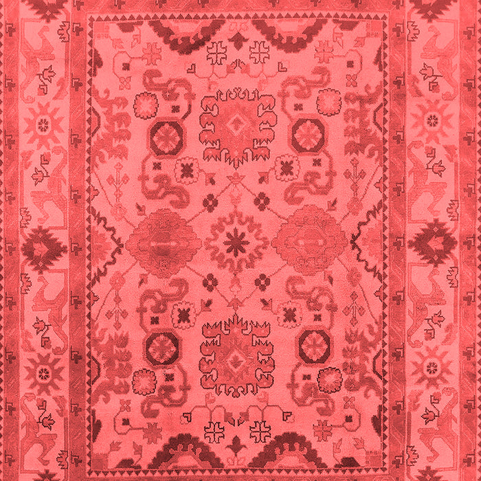 Machine Washable Oriental Red Traditional Rug, wshurb2888red