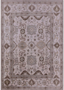 Mid-Century Modern Silver Pink Oriental Rug, urb2888