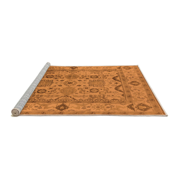 Sideview of Machine Washable Oriental Orange Traditional Area Rugs, wshurb2888org