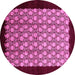 Round Oriental Pink Industrial Rug, urb2889pnk