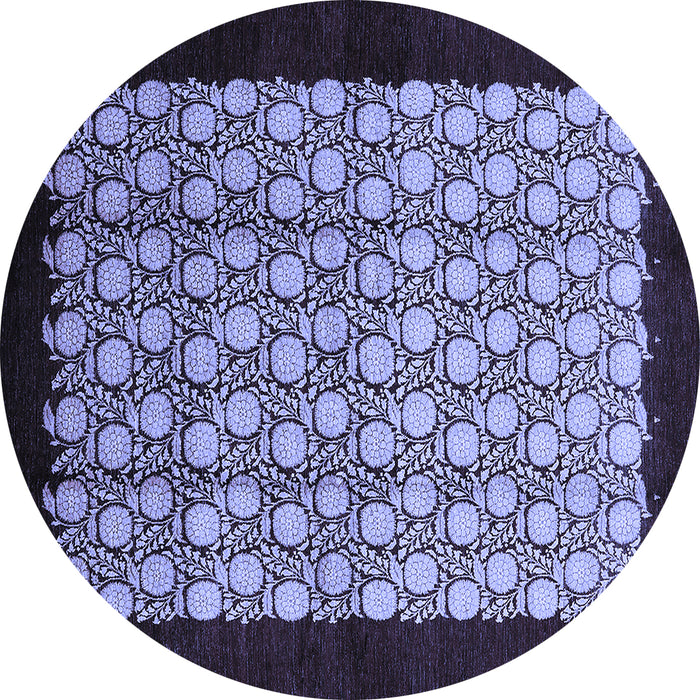 Round Oriental Blue Industrial Rug, urb2889blu