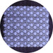 Round Oriental Blue Industrial Rug, urb2889blu