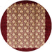 Round Machine Washable Industrial Modern Brown Sand Brown Rug, wshurb2889