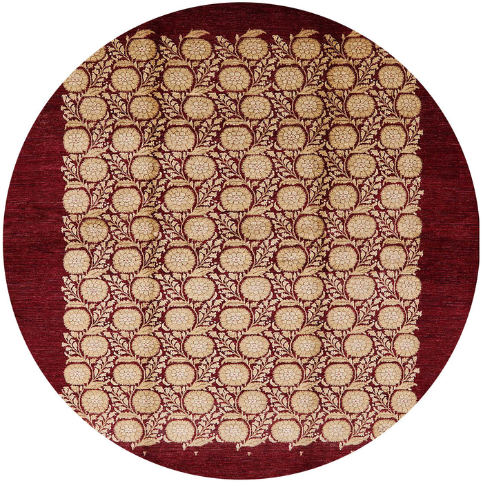 Round Mid-Century Modern Brown Sand Brown Oriental Rug, urb2889