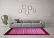 Machine Washable Oriental Pink Industrial Rug in a Living Room, wshurb2889pnk