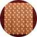 Round Oriental Orange Industrial Rug, urb2889org