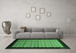 Machine Washable Oriental Emerald Green Industrial Area Rugs in a Living Room,, wshurb2889emgrn