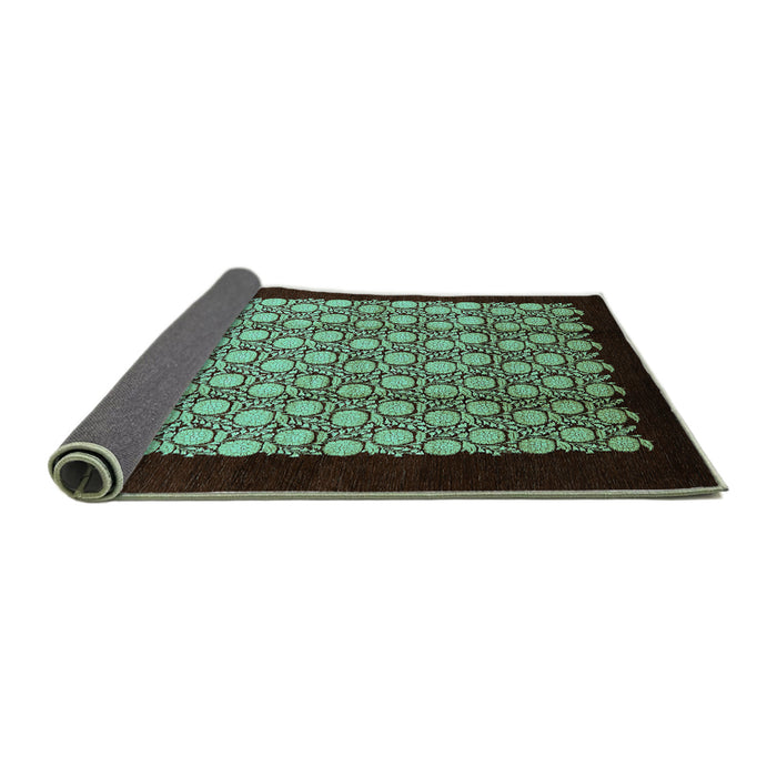 Sideview of Oriental Turquoise Industrial Rug, urb2889turq