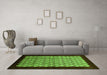 Machine Washable Oriental Green Industrial Area Rugs in a Living Room,, wshurb2889grn