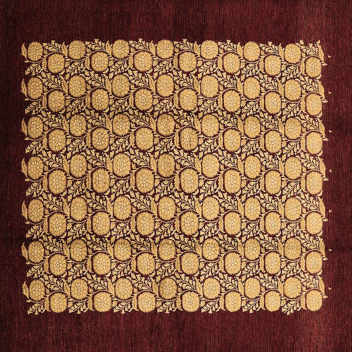 Square Oriental Brown Industrial Rug, urb2889brn