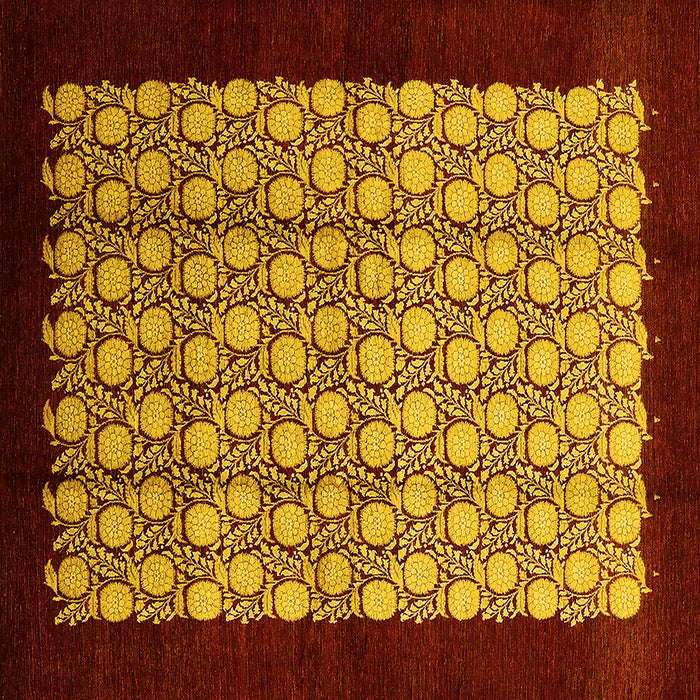 Square Oriental Yellow Industrial Rug, urb2889yw