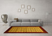 Machine Washable Oriental Yellow Industrial Rug in a Living Room, wshurb2889yw