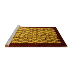 Sideview of Machine Washable Oriental Yellow Industrial Rug, wshurb2889yw