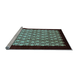 Sideview of Machine Washable Oriental Light Blue Industrial Rug, wshurb2889lblu