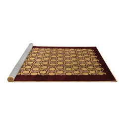Sideview of Machine Washable Oriental Brown Industrial Rug, wshurb2889brn