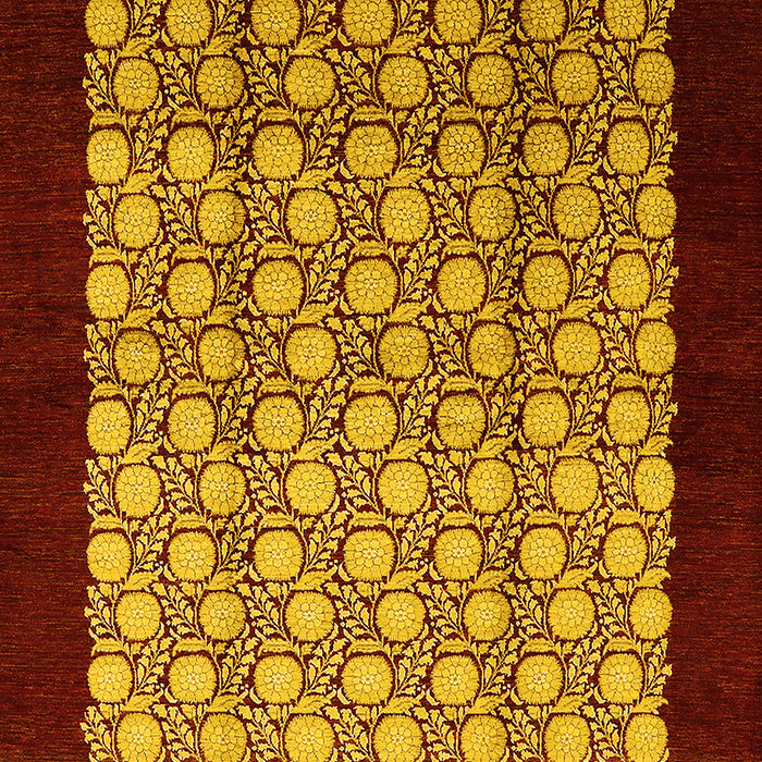 Machine Washable Oriental Yellow Industrial Rug, wshurb2889yw