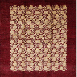 Square Mid-Century Modern Brown Sand Brown Oriental Rug, urb2889