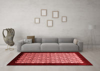 Machine Washable Oriental Red Industrial Rug, wshurb2889red