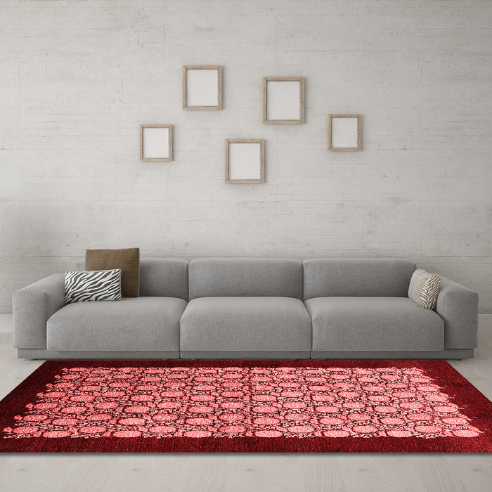 Industrial Red Washable Rugs
