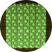 Round Oriental Green Industrial Rug, urb2889grn