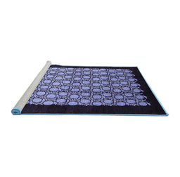 Sideview of Machine Washable Oriental Blue Industrial Rug, wshurb2889blu